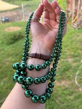 Charter Club Multi-Strand Green Faux Pearl Statement Necklace